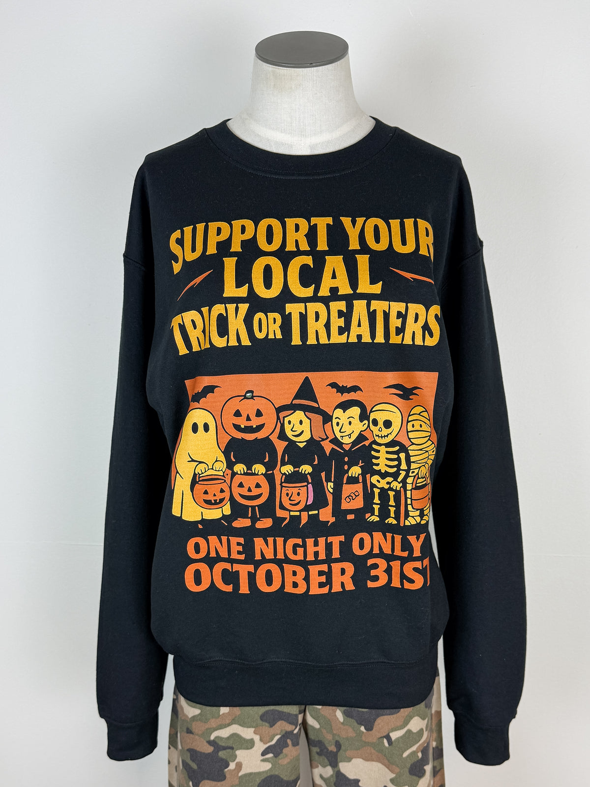 Support Your Local Trick or Treaters Sweatshirt in Black