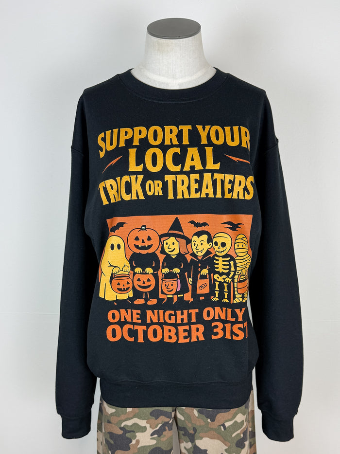 Support Your Local Trick or Treaters Sweatshirt in Black