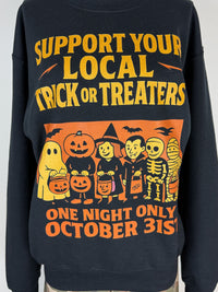 Support Your Local Trick or Treaters Sweatshirt in Black