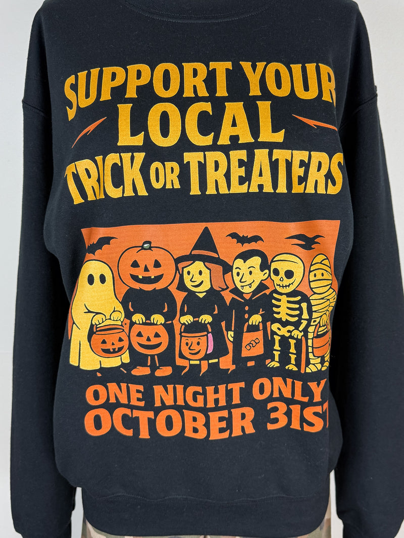 Support Your Local Trick or Treaters Sweatshirt in Black