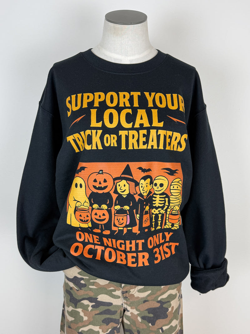 Support Your Local Trick or Treaters Sweatshirt in Black