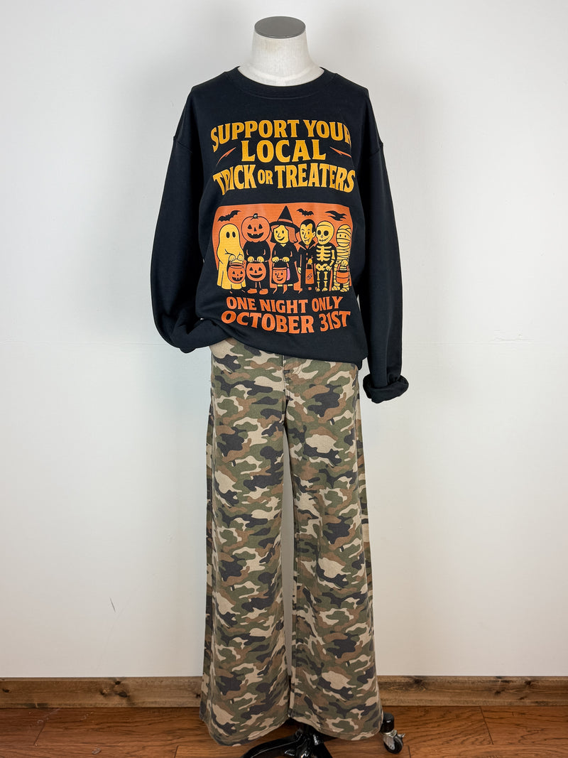 Support Your Local Trick or Treaters Sweatshirt in Black