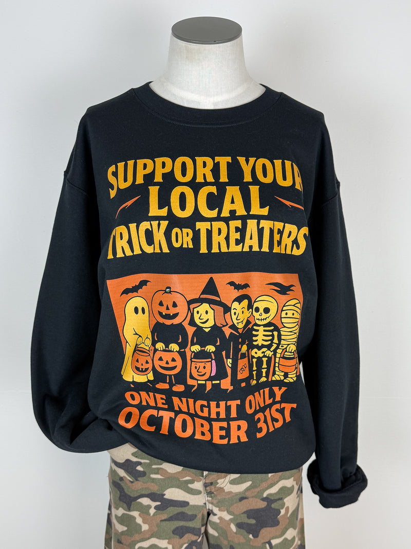 Support Your Local Trick or Treaters Sweatshirt in Black