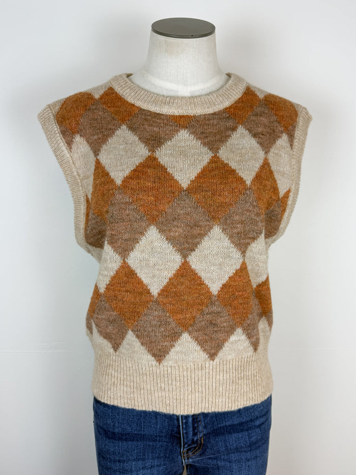 Sloane Sweater Vest in Pumpkin
