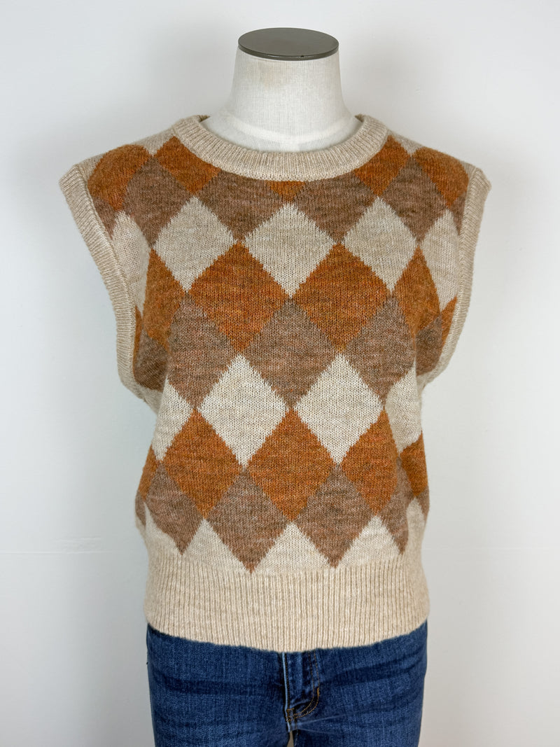 Sloane Sweater Vest in Pumpkin