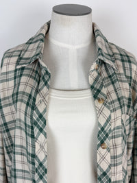 Brielle Classic Plaid Button Down in Green