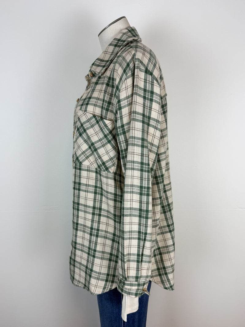 Brielle Classic Plaid Button Down in Green
