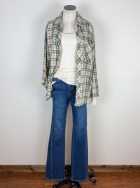 Brielle Classic Plaid Button Down in Green