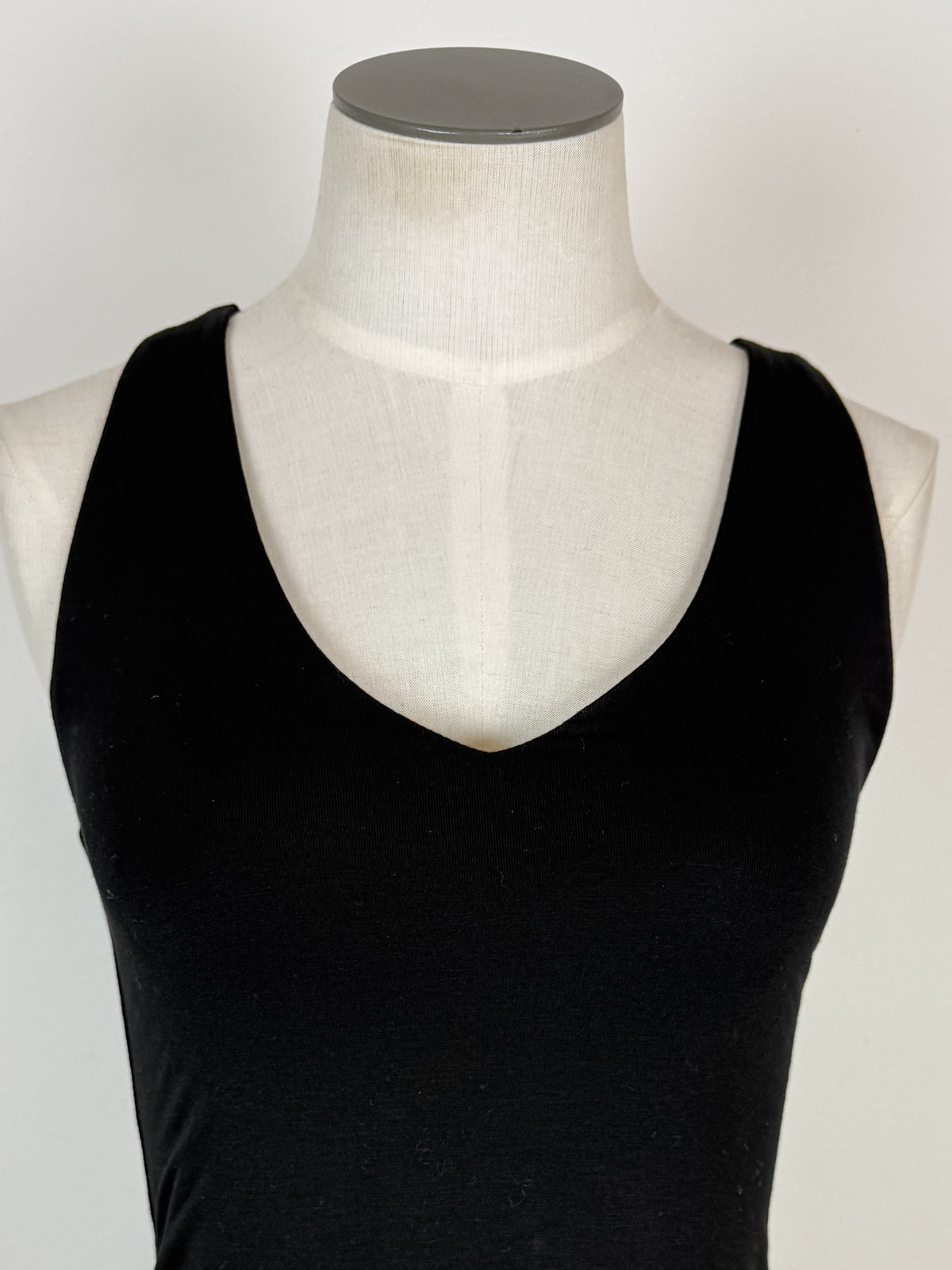 Lola V Neck Double Layer Tank in Black