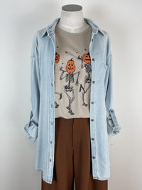 Risen Anya Oversized Denim Shirt in Light
