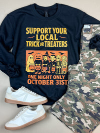 Support Your Local Trick or Treaters Sweatshirt in Black