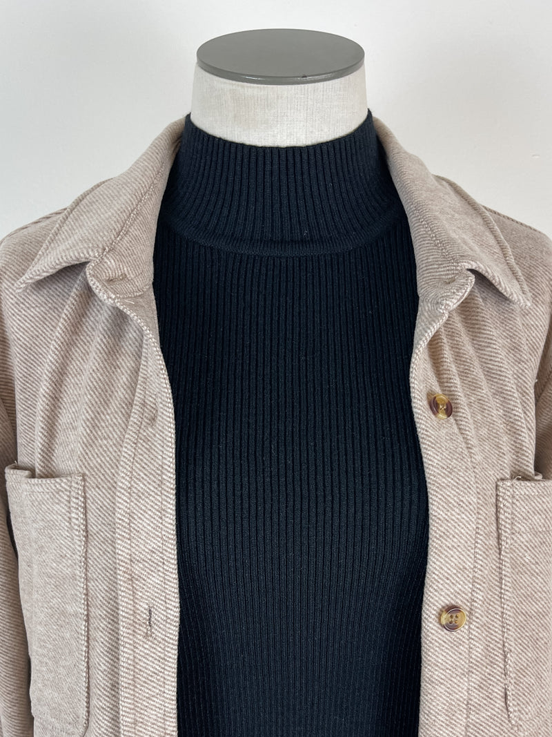 Thread & Supply Leslie Long Button Down in Ash Taupe