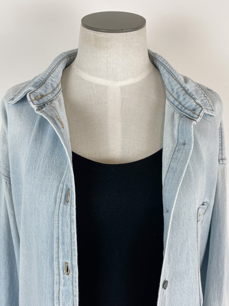 Risen Anya Oversized Denim Shirt in Light