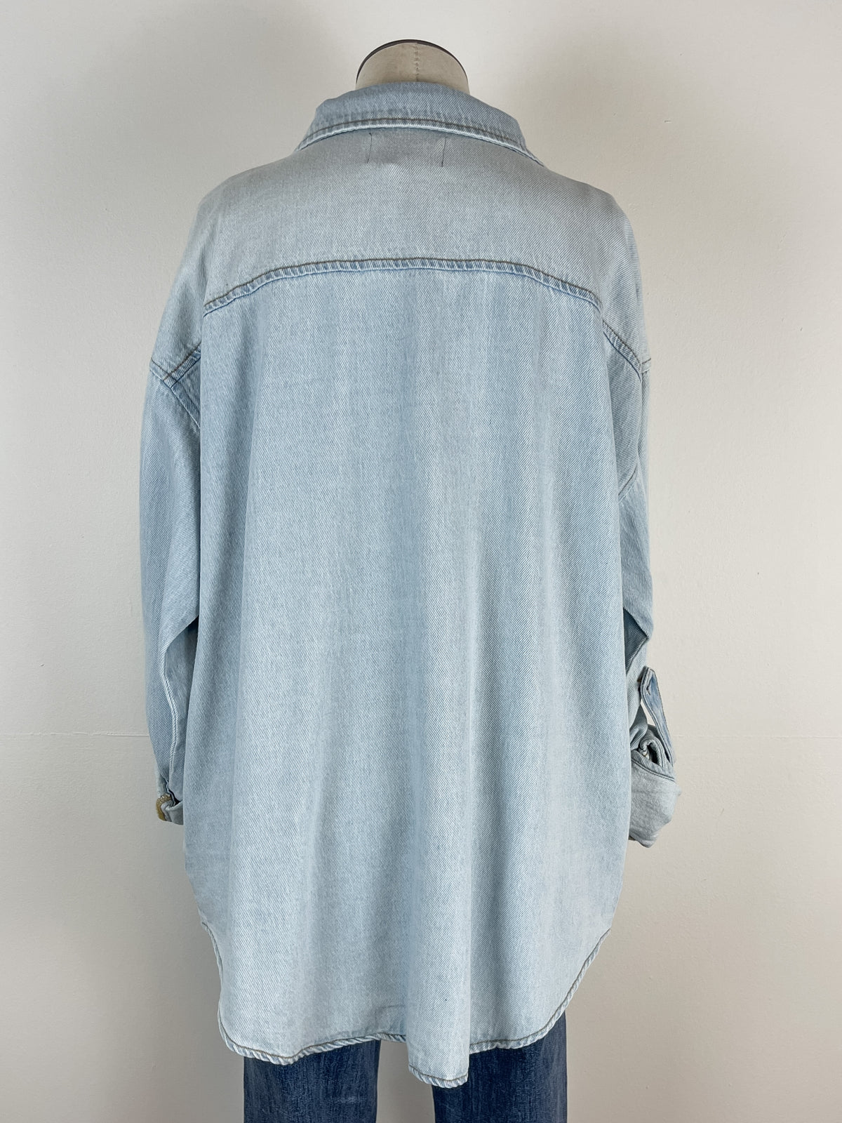 Risen Anya Oversized Denim Shirt in Light