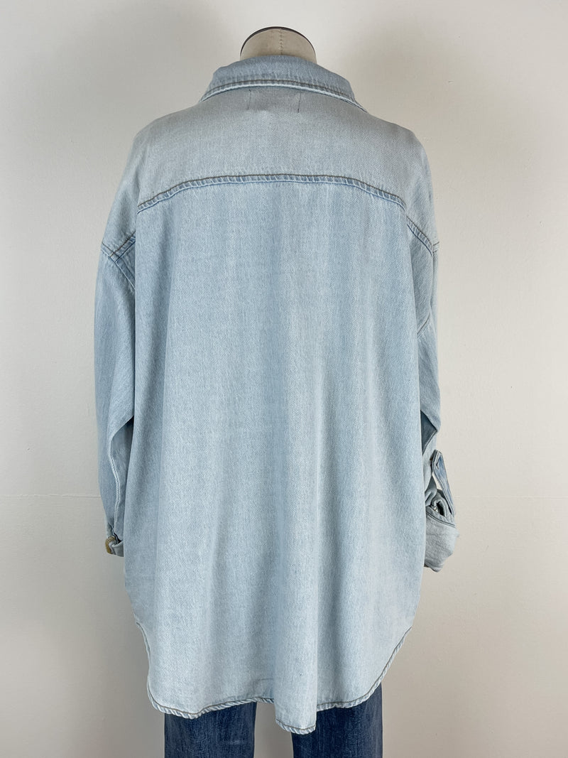 Risen Anya Oversized Denim Shirt in Light