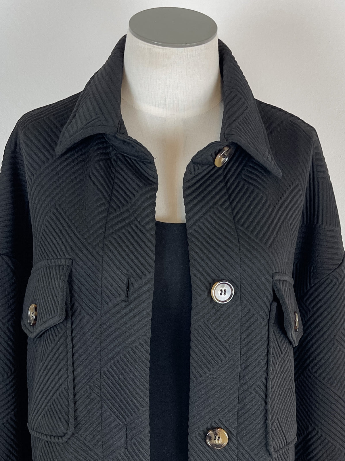 Agatha Textured Jacket in Black
