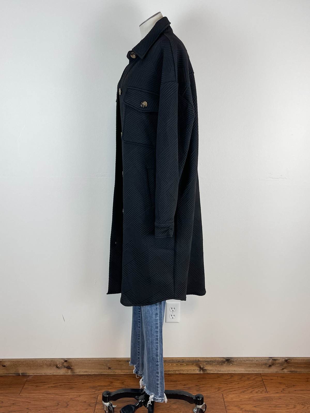 Agatha Textured Jacket in Black