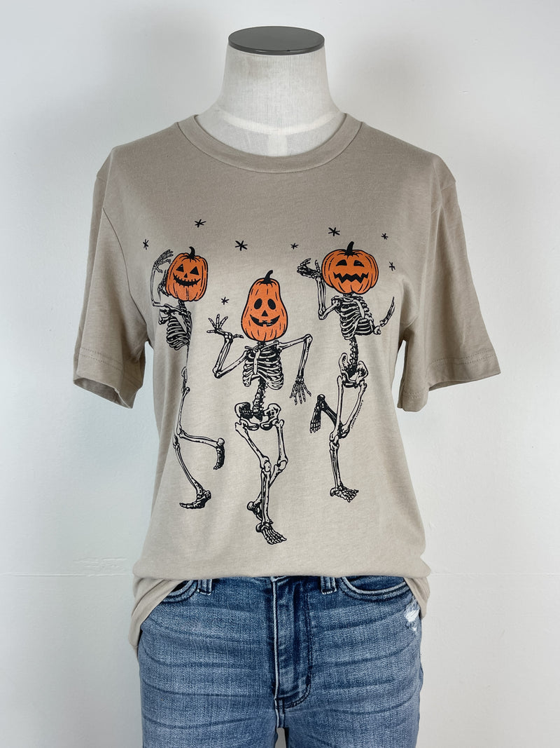 Dancing Skeleton Tee in Sand
