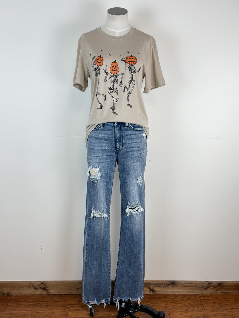 Dancing Skeleton Tee in Sand