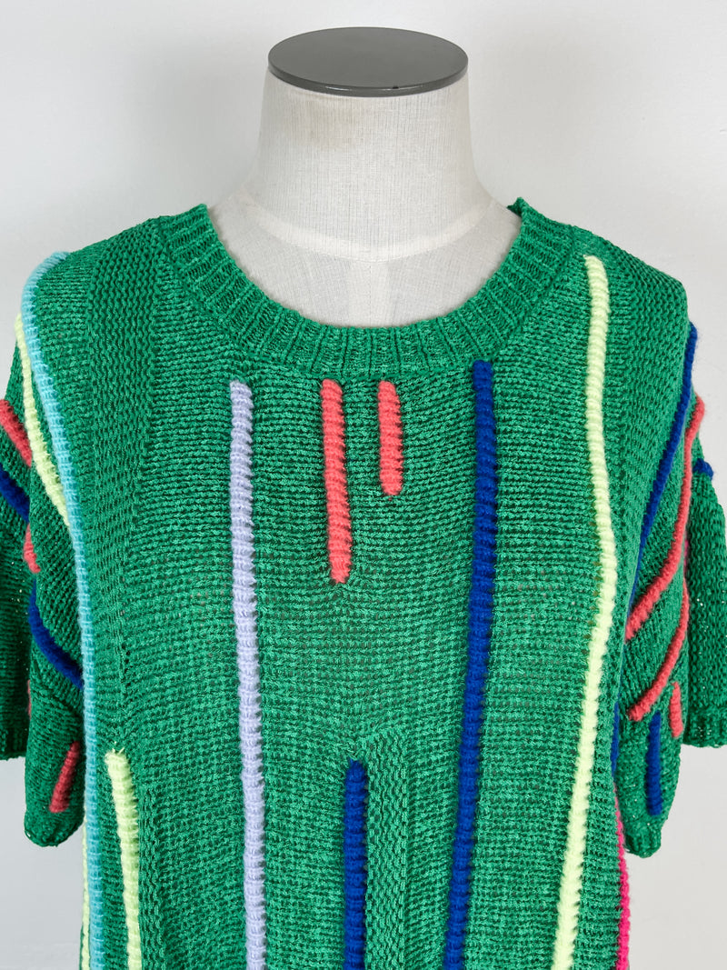 Maisie Striped Knit Top in Green