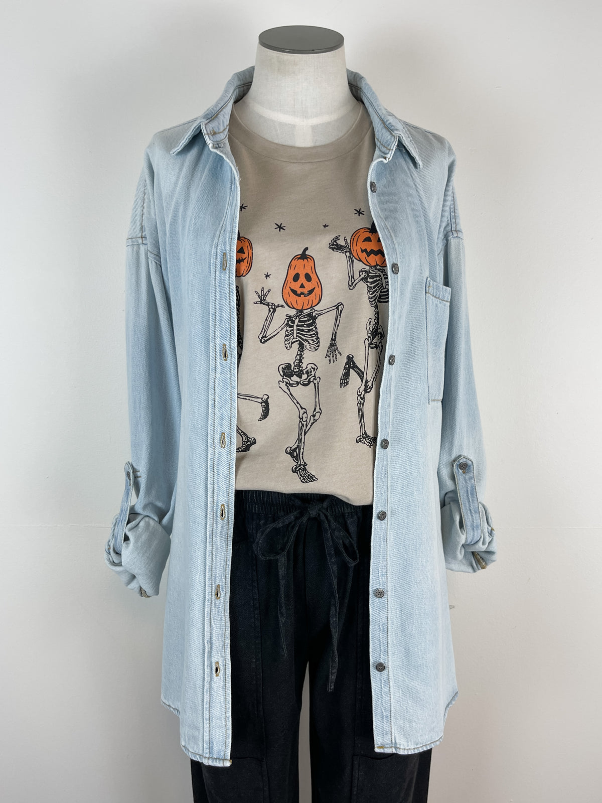 Risen Anya Oversized Denim Shirt in Light
