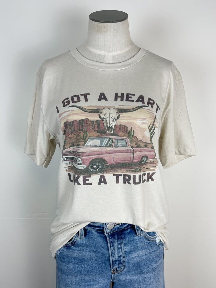 Heart Like a Truck Tee in Sand