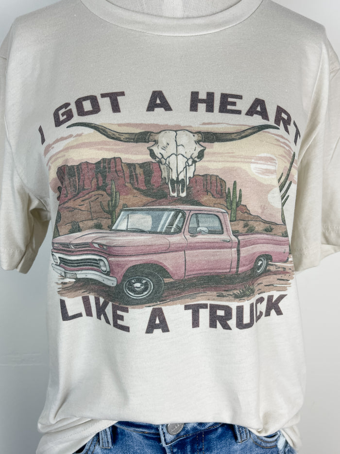 Heart Like a Truck Tee in Sand