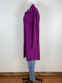 Savannah Long Ribbed Jacket in Magenta