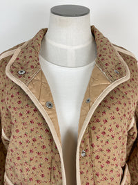 Jenny Dainty Floral Quilted Jacket in Taupe