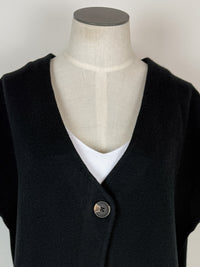 Aria Single Button Sweater Vest in Black