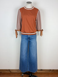 Ella Textured Knit Top in Burnt Orange