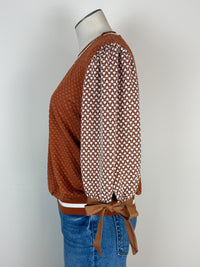 Ella Textured Knit Top in Burnt Orange
