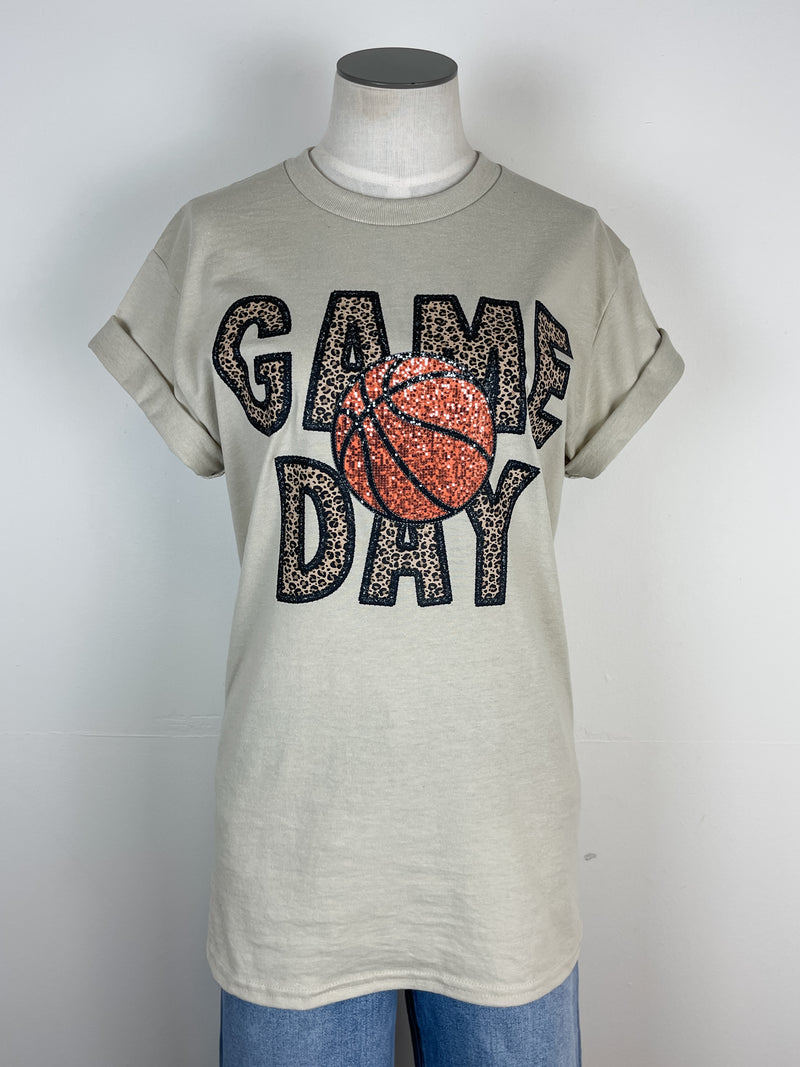 Game Day Basketball Tee in Sand