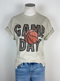 Game Day Basketball Tee in Sand