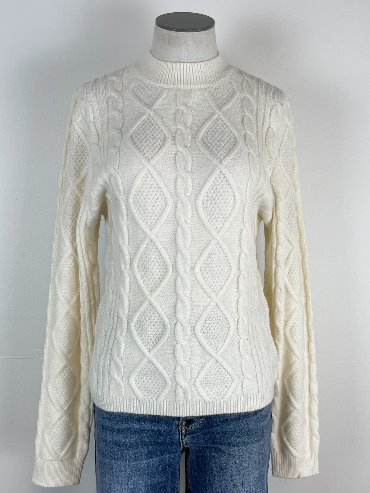 Bailey Cable Knit Sweater in Ivory