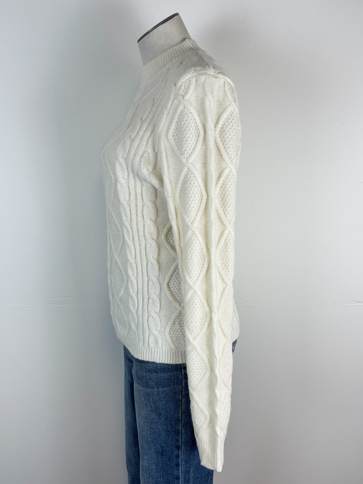 Bailey Cable Knit Sweater in Ivory