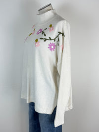 Flora Moch Neck Sweater in Ivory