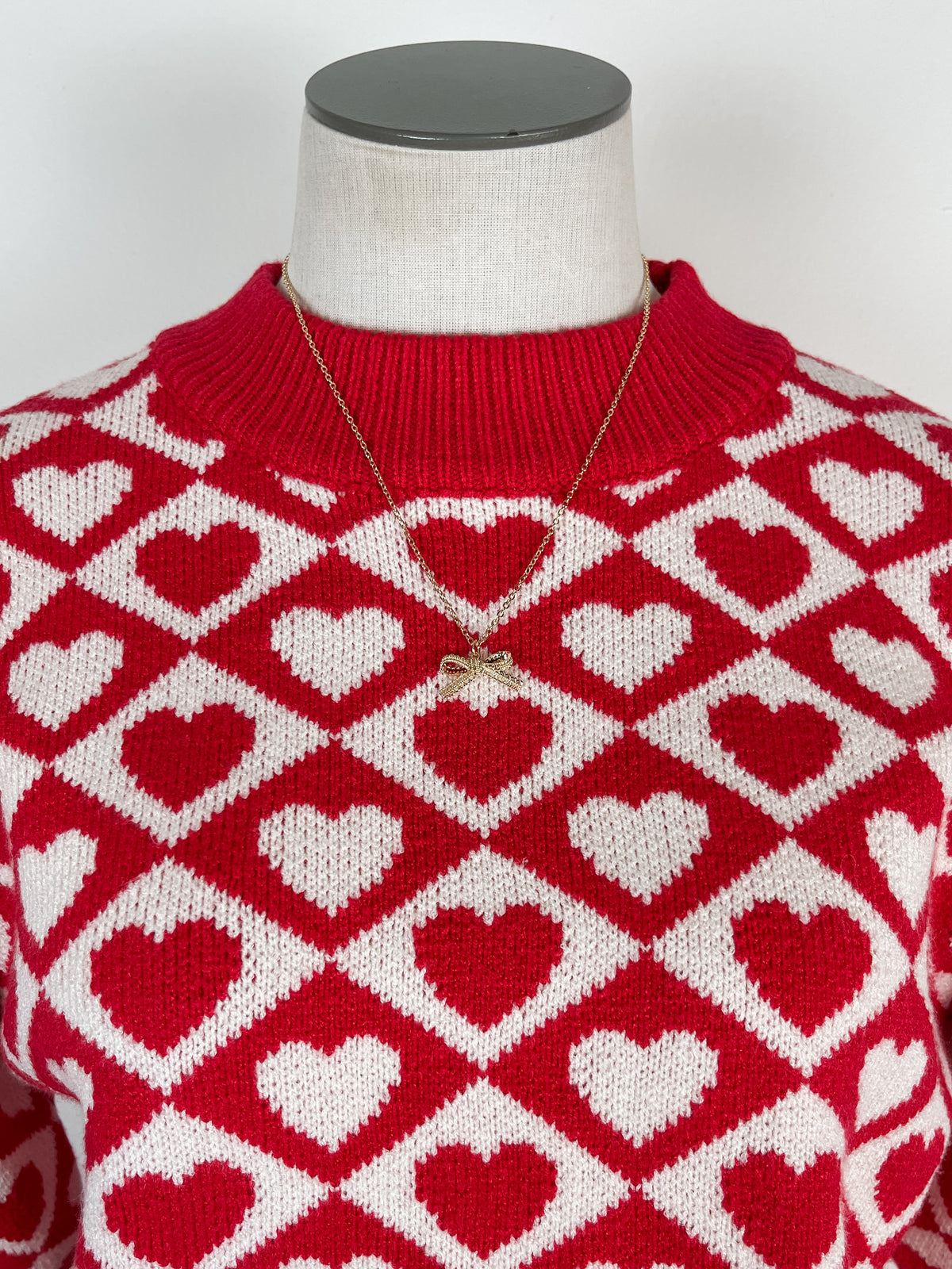 Kayla Heart Sweater in Red