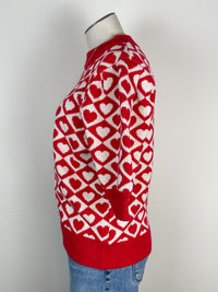 Kayla Heart Sweater in Red