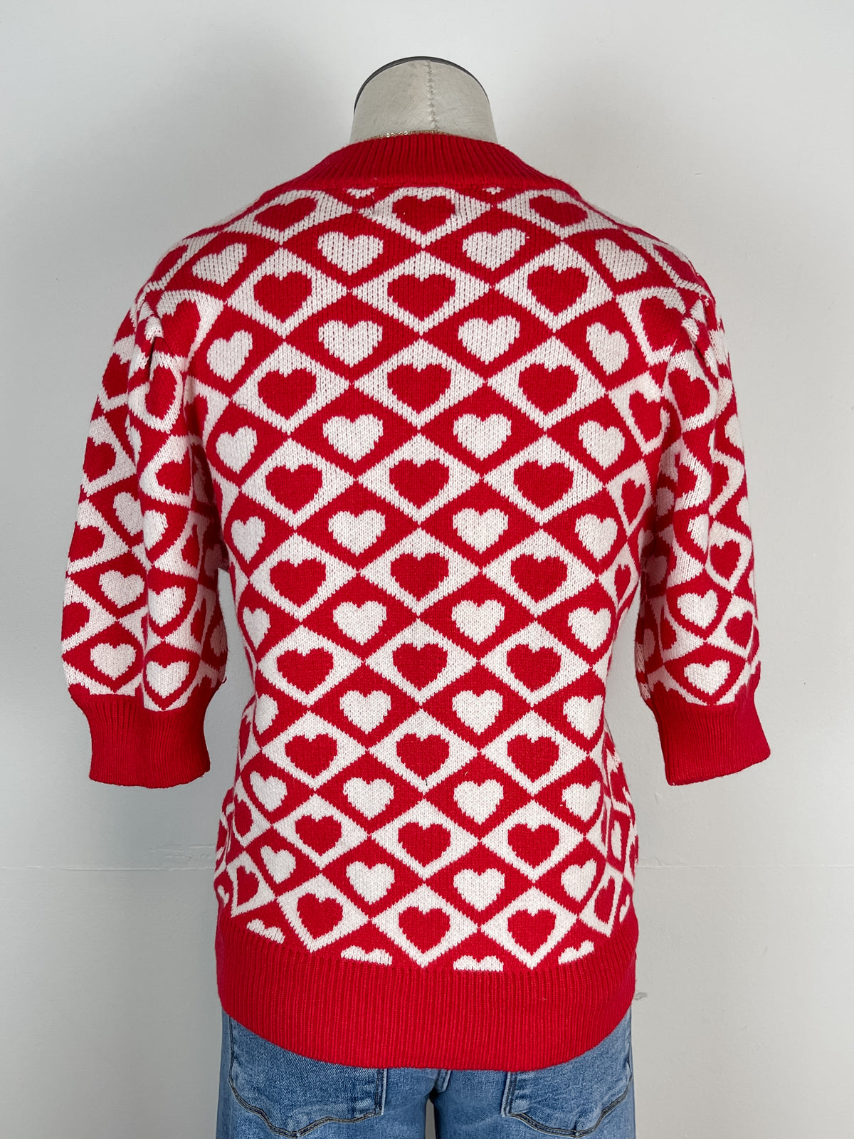 Kayla Heart Sweater in Red