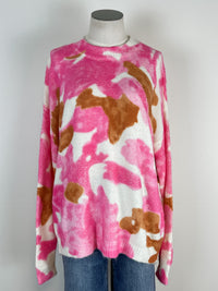 Lottie Abstract Print Sweater in Pink