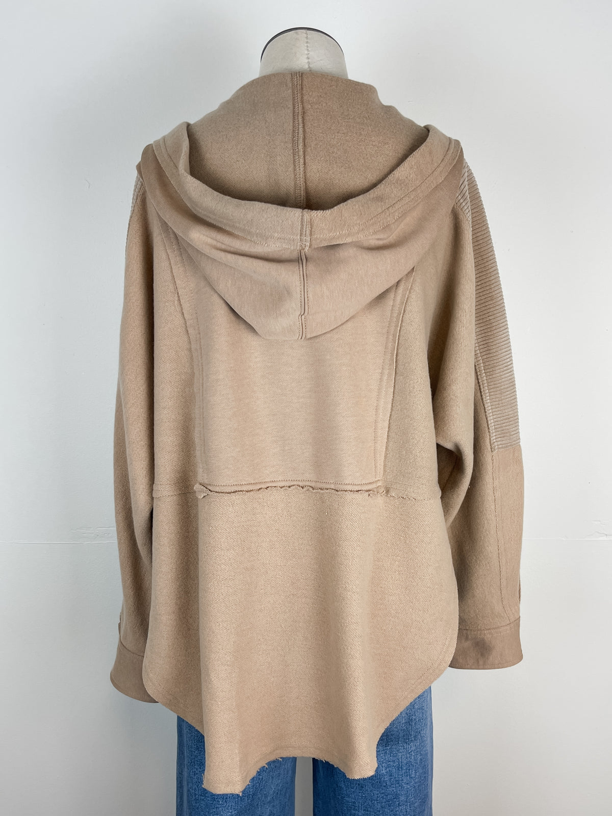 Mya Hooded Pullover in Taupe