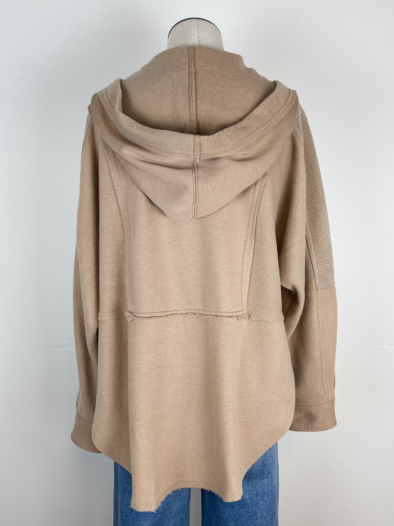 Mya Hooded Pullover in Taupe