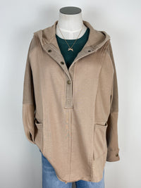 Mya Hooded Pullover in Taupe