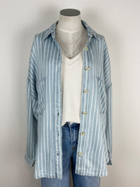 Mckenna Striped Button Down in Chambray