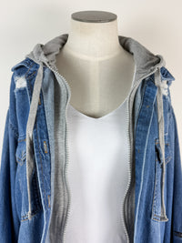 Risen Libby Hooded Zip up Denim Shirt