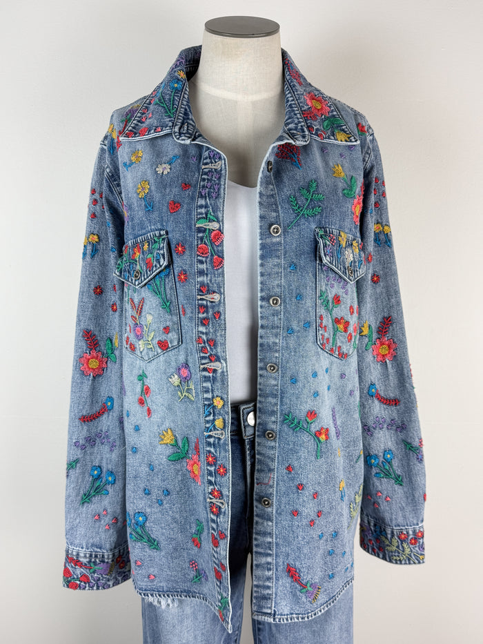 Billy T Flower Garden Denim Shirt