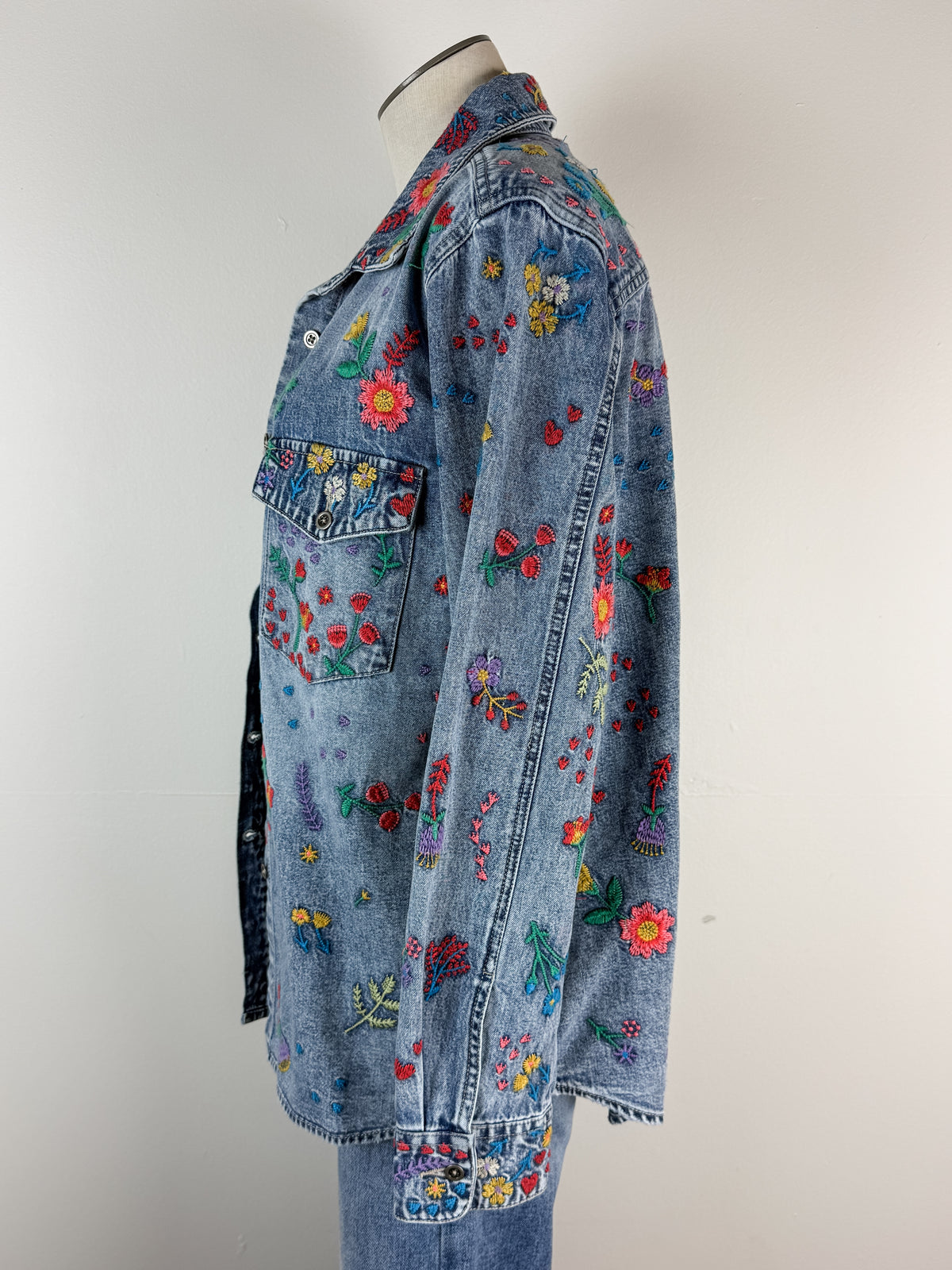 Billy T Flower Garden Denim Shirt