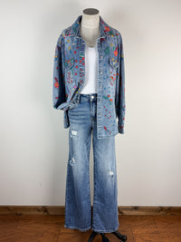 Billy T Flower Garden Denim Shirt