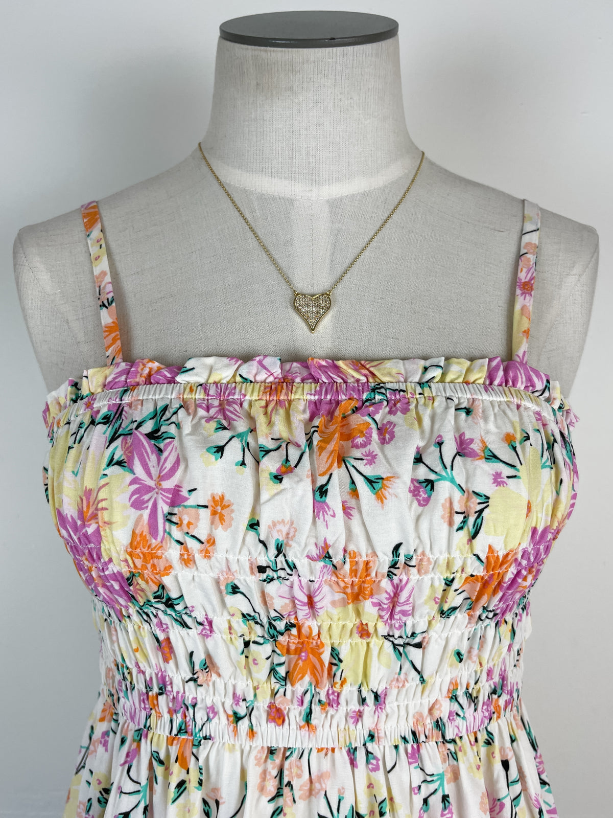Whitney Smocked Babydoll Tank in Floral